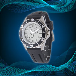 Minimal enkel första monogram romerska siffror | armbandsur