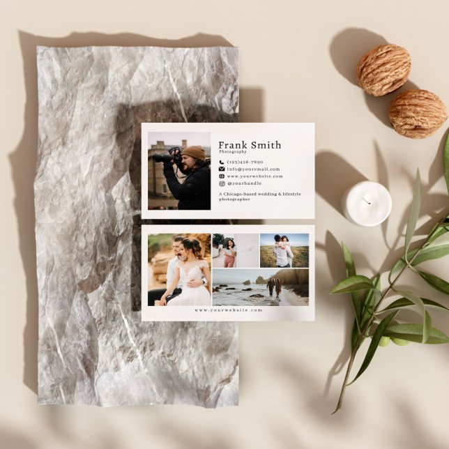 Minimal enkel fotoinsamlingsfotoskrivare 5 visitkort (Skapare uppladdad)