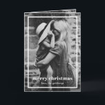Minimal enkel fotomåltid, Elegant jul Helgkort<br><div class="desc">Elegantens jullkort med ett minimalt och modernt format med ett enkelt gräns och "god jul" över bild som du föredrar. Insidan har ett andra bild tillsammans med personligens meddelande i svartvitt.</div>