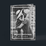 Minimal enkel fotomåltid, Elegant jul Helgkort<br><div class="desc">Elegantens jullkort med ett minimalt och modernt format med ett enkelt gräns och "god jul" över bild som du föredrar. Insidan har ett andra bild tillsammans med personligens meddelande i svartvitt.</div>