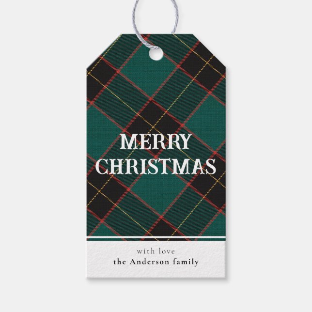 Minimal enkel Grönt Buffalo Play God jul Presentetikett (Framsidan)