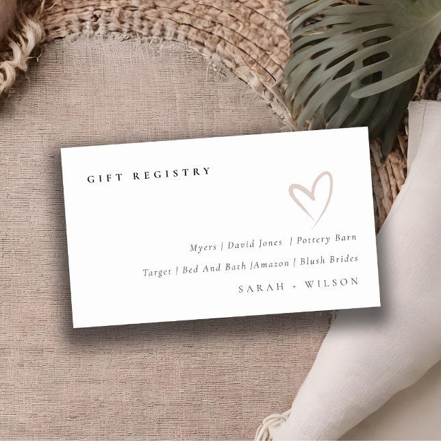 Minimal enkel  Heart Bröllop Gift-registrering Tilläggskort (Skapare uppladdad)