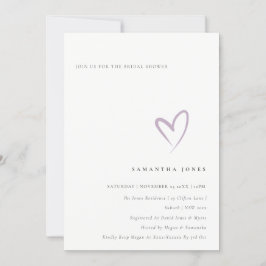 Minimal enkel Lavender Heart Möhippa Inbjudan