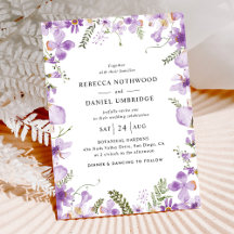 Minimal enkel Lilac Wildblommor Bröllop