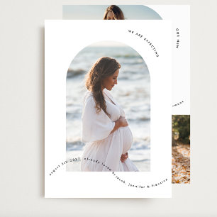 minimal enkel ljusbågsfotokollage baby gravid meddelande
