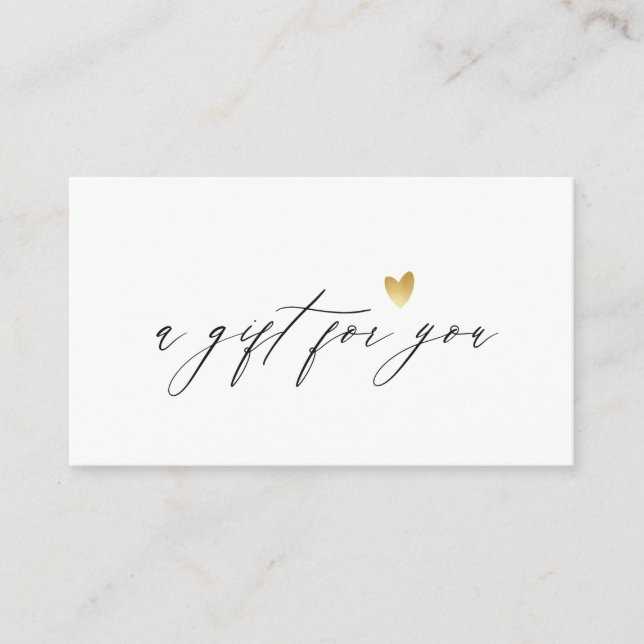 Minimal enkel Logotyp för  av Guld-hjärta Visitkort (Framsida)