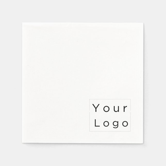 Minimal, enkel logotyp, värdbädd & frukostinfo pappersservett (Framsidan)