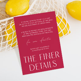 Minimal enkel Magenta Information om Finer Tilläggskort