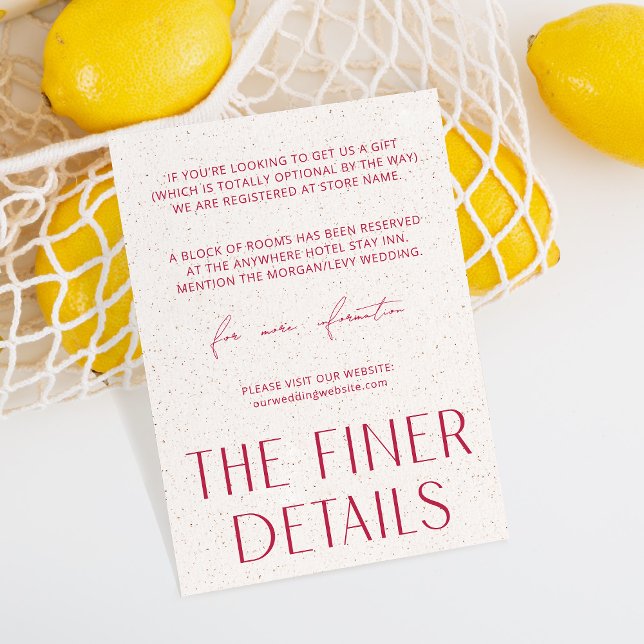 Minimal enkel Magenta och Struktur Finer-informati Tilläggskort (Skapare uppladdad)