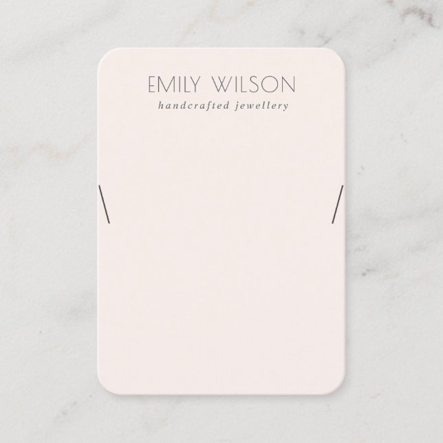 Minimal enkel mjuk  Rosa Necklace-Visning Visitkort (Framsida)