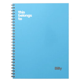 minimal enkel modern blå anteckningsbok