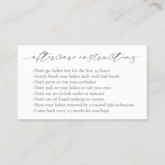 Minimal enkel modern Elegant för eftervård Visitkort (Framsida)