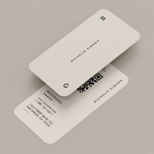 Minimal enkel modern Professionell Sand QR Visitkort