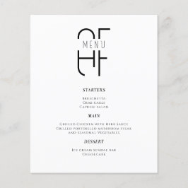 Minimal, enkel, monogram modern, vit innermeny