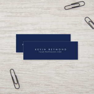 Minimal enkel mörk-blå professionell mini visitkort