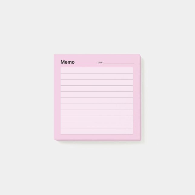 Minimal enkel PM-rad Post-it Block (Framsida)