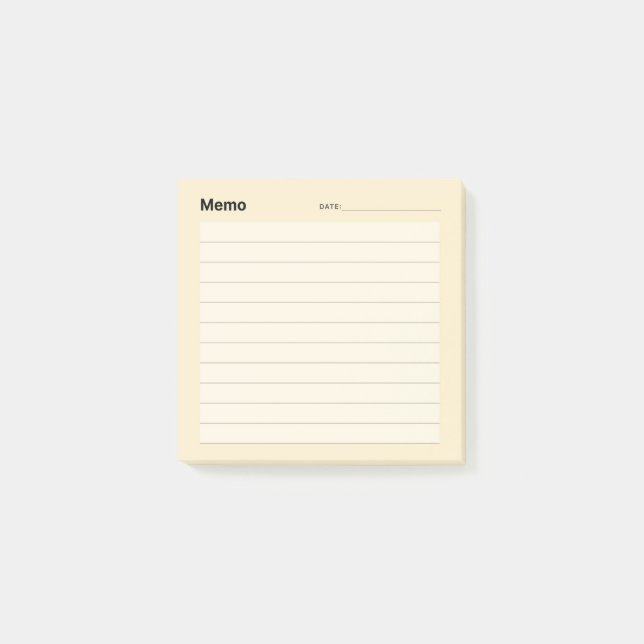 Minimal enkel PM-rad Post-it Block (Framsida)