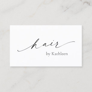 Minimal enkel QR-Elegant för Hair Stylist Modern Visitkort
