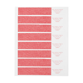 Minimal enkel Returadress för Julrött Doodle Etikettband