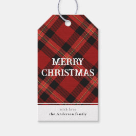 Minimal enkel röd buffalo-God jul Presentetikett