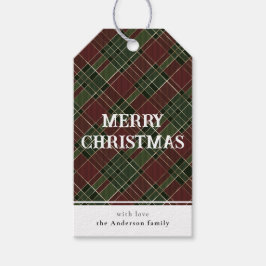 Minimal enkel röd och Grönt Play God jul Presentetikett