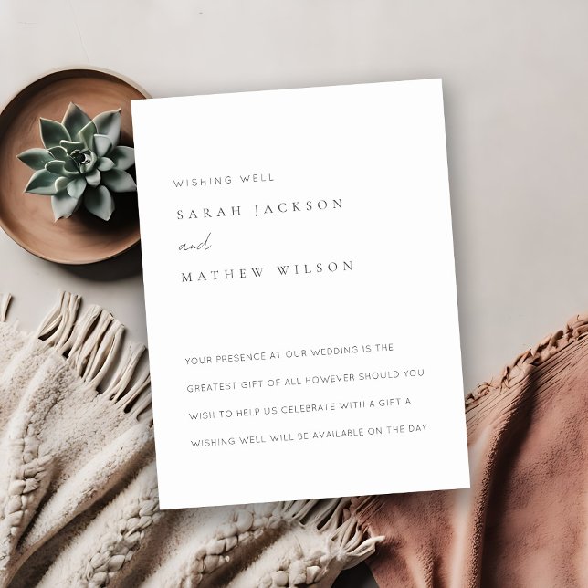 Minimal enkel sjö i svartvitt Bröllop Tilläggskort (Skapare uppladdad)