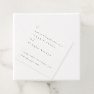 Minimal enkel svartvit typografi Bröllop Gåvor Etiketter