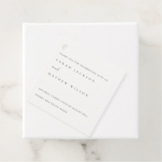 Minimal enkel svartvit typografi Bröllop Gåvor Etiketter
