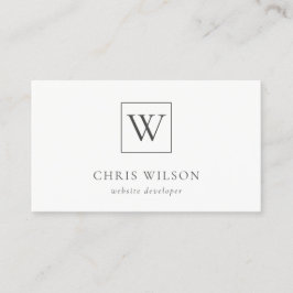 Minimal enkel svartvitt, inledande monogram visitkort