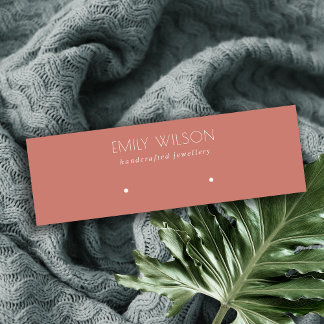 Minimal enkel Tomato Red Muted Earring Visning Mini Visitkort
