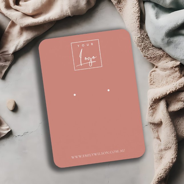 Minimal enkel Tomato Red Muted Earring Visning Visitkort (Skapare uppladdad)