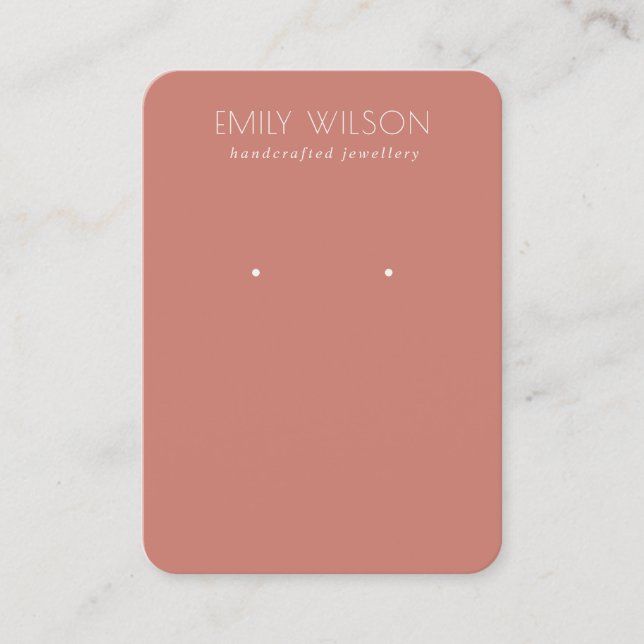 Minimal enkel Tomato Red Muted Earring Visning Visitkort (Framsida)