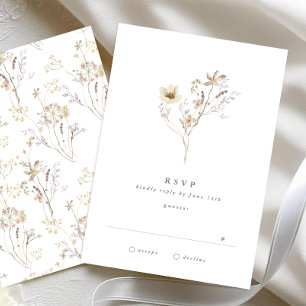 Minimal, enkel torkad Wildblomma Pampas Bröllop OSA Kort