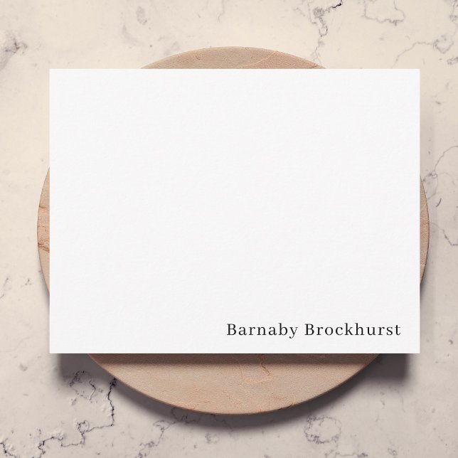 Minimal enkel vit klassisk murlin anteckningskort (Minimal landscape note card by Guava – sleek, simple, and customizable)