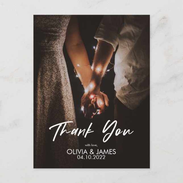 Minimal Ersätt Din Foto Platt Tack Kort (Framsida)