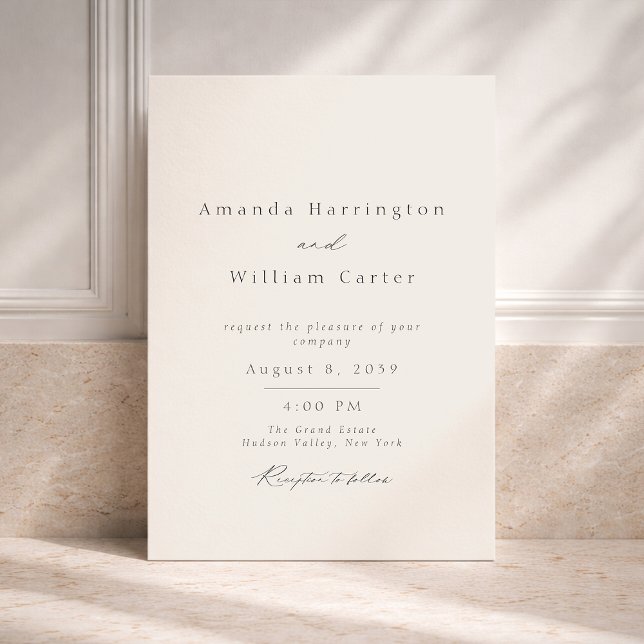 Minimal Estate Wedding Invitation | Elegant Serif  Inbjudningar (Skapare uppladdad)