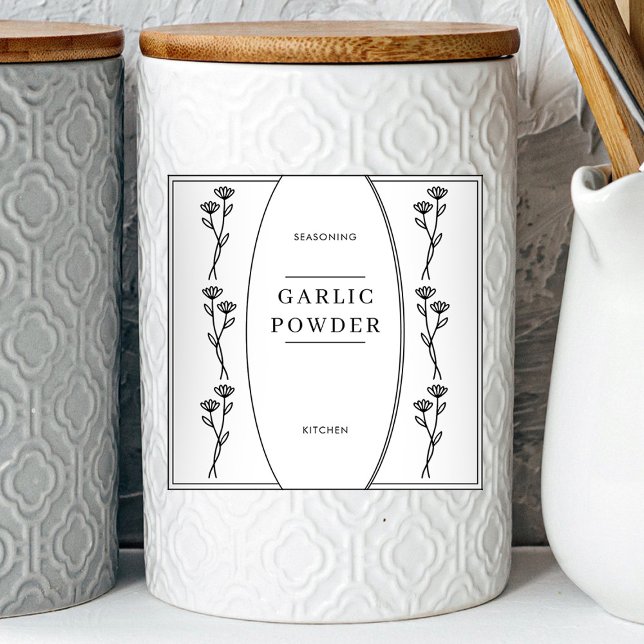 Minimal etikett för kryddburkar i köket (Skapare uppladdad)