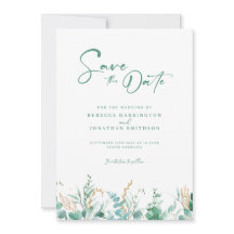 Minimal eukalyptus Guld Bröllop spara datum