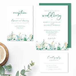 Minimal eukalyptus Wedding Reception Tilläggskort