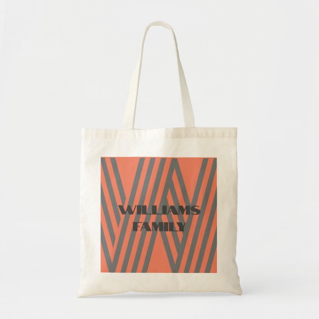 MINIMAL FAMILY MONOGRAM GIFT ORANGE TYGKASSE (Framsidan)