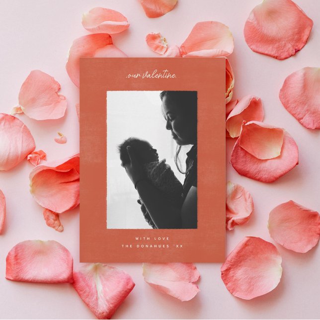 Minimal Family Valentine Photo Julkort (Skapare uppladdad)