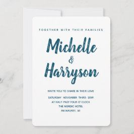 Minimal Färg | Blå | Bröllopsinbjudan Inbjudningar