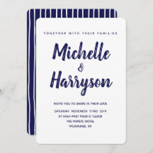 Minimal Färg | Blå flotta | Bröllopsinbjudan