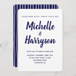 Minimal Färg | Blå flotta | Bröllopsinbjudan Inbjudningar