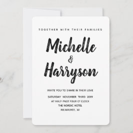 Minimal Färg | Svart | Bröllopsinbjudan Inbjudningar