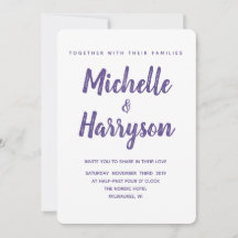 Minimal Färg | Ultraviolett | Bröllopsinbjudan