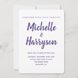 Minimal Färg | Ultraviolett | Bröllopsinbjudan Inbjudningar