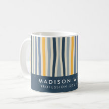 Minimal Färgad Linjer-kaffe Mugg