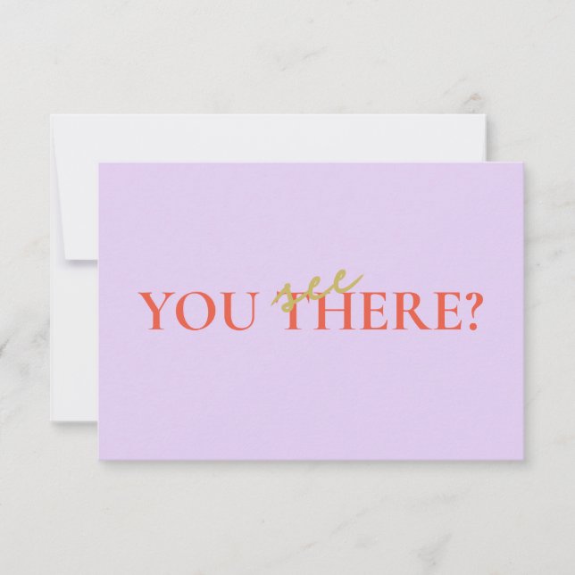 Minimal Färgglad Orange Skrift Svarskort OSA Kort (Framsida)