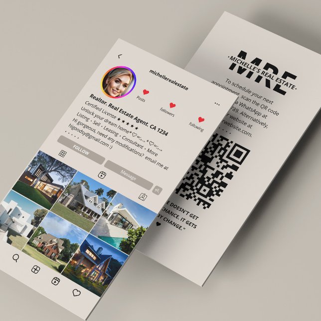 Minimal fastighetsmäklare IG Beige Sand Realtor Visitkort (Minimal Mortgage Broker IG Beige Sand Realtor Business Card
)